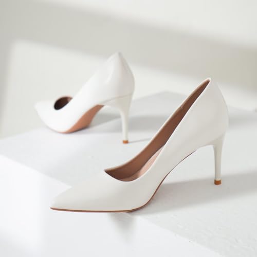 Image of Women's Low Kitten Heel Pumps Classic Fashion Dress Pumps Simple Heeled Shoes for Office Work