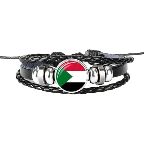 Egypt Morocco SUDAN ALGERIA TUNISIA LIBYAN North Africa National Flag Glass Cabochon Leather Bracelet for Men Women Cover