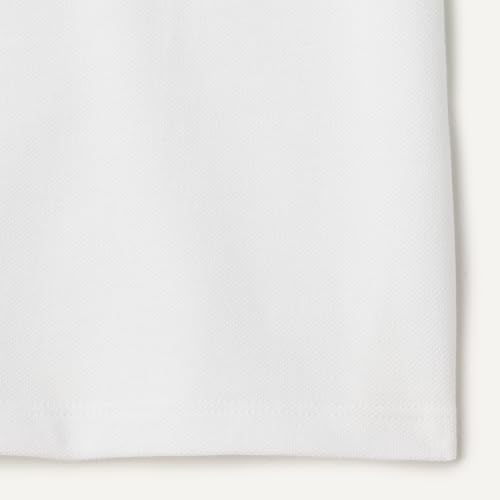 Amazon Essentials Jungen Einheitliches Kurzarm-Piqué-Poloshirt, Weiß, 8 Jahre