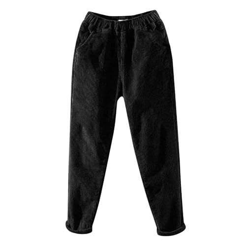 Pantalones de pana para mujer, cintura elástica con múltiples bolsillos, pantalones deportivos con forro polar, pantalones tácticos para mujer, gimnasio, ropa activa, pantalones casuales de trabajo,