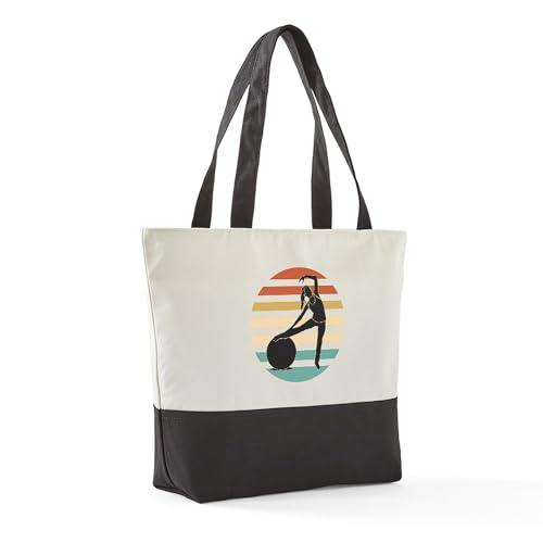 CafePress Pilates Exercise Fitness Canvas Tote Top Zipper Closure3