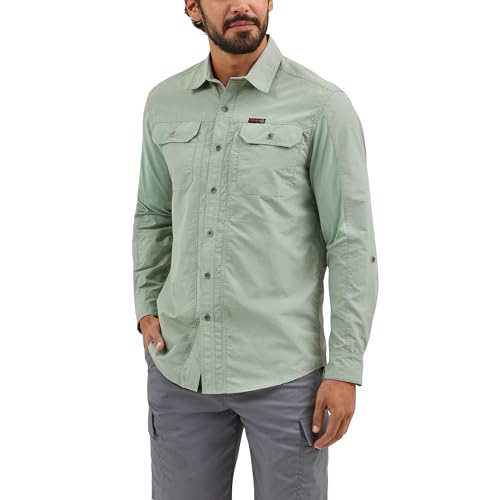 ATG by Wrangler Men's Long Sleeve Mixed Material Shirt