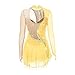 Kmeruoys Figure Skating Clothing for Women Girls Ice Roller Skating Dress Customizable Team Outfits (Color : Yellow, Size : 12 Years)