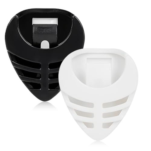 Gitarren Plektren-Halter - Pickholder mit 12 KOSTENLOSE Plektren, Feder Plektrum-Halter, Plektren aus Zelluloid für Elektro-, Bass- und Akustikgitarre, Ukulele, 0.46mm 0.71mm 0.96mm