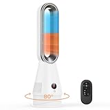 2-in-1 Bladeless Heater and Cooler Fan - 1600W Quiet Space Heaters & 8 Speeds Tower Fans with Remote, 80Β° Oscillation, 9H Timer, Touch Switch, Anti-Tipping Protection for Indoor Home Office