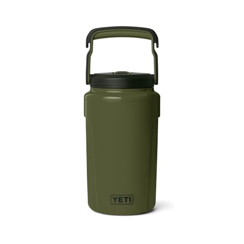 Image of YETI Silo Half Gallon Insulated Straw Cap Water Jug - Leakproof, Lightweight Sports Bottle with Fence Hook Handle - Keeps Drinks Ice-Cold - Ideal for Gym, Sports & Tournaments, Olive