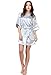 Produktbild Frauen Seidensatin kurze Nacht Robe Kimono Robe Mode Bad Robe Sexy Bademantel Peignoir Femme Hochzeit Braut Brautjungfer Robe -light blue-5-XXL
