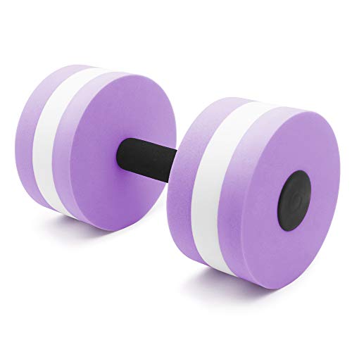 Kxuhivc Water Dumbbells Aquatic Exercise Dumbells Water Aerobics Workouts 2PCS Foam Barbells Hand Bars Pool Resistance for Men Women Kids Weight Loss Water Sports Fitness Tool (Purple)