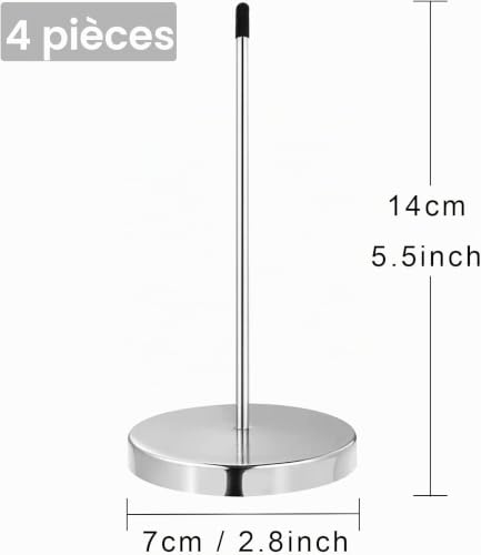 Pique-Note en Métal,4 pièces Receipt Spike Porte-Mémo Pique-Fiches en Papier avec Base Ronde Acier Inoxydable Fourche à Facture Attache mémos Titulaire pour Restaurant Cuisine Bureau Hôtel – vue 2