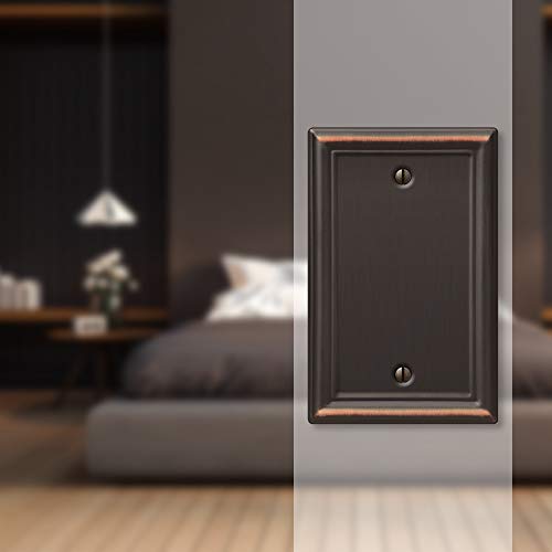 Image of Amerelle 149BDB Chelsea Wallplate, 1 Blank, Aged Bronze (Pack of 2)