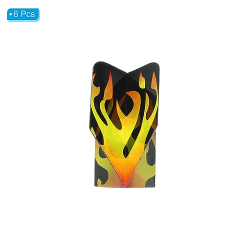 PATIKIL Slim Dart Flights, 6 Pack PET Unique Design Dart Accessories for Steel Tip Dart and Soft Tip Darts Black Yellow - Image 3