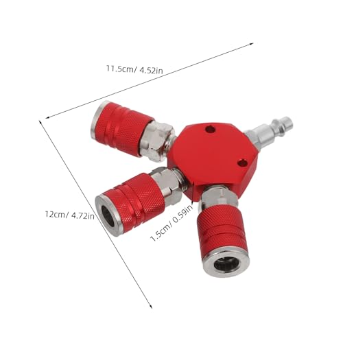 Control de flujo tres vías OUNONA rojo para mangueras de aire 3