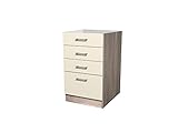 Smart Möbel Schubkastenschrank ohne Arbeitsplatte 50 cm Magnolienweiß - Magnolia