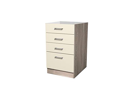 Smart Möbel Schubkastenschrank ohne Arbeitsplatte 50 cm Magnolienweiß - Magnolia Cover