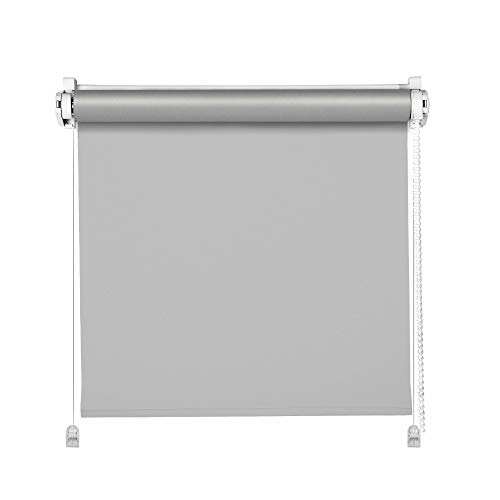 DomDeco Thermo-Rollo Hellgrau 105x150cm Klemm Fix Rollo