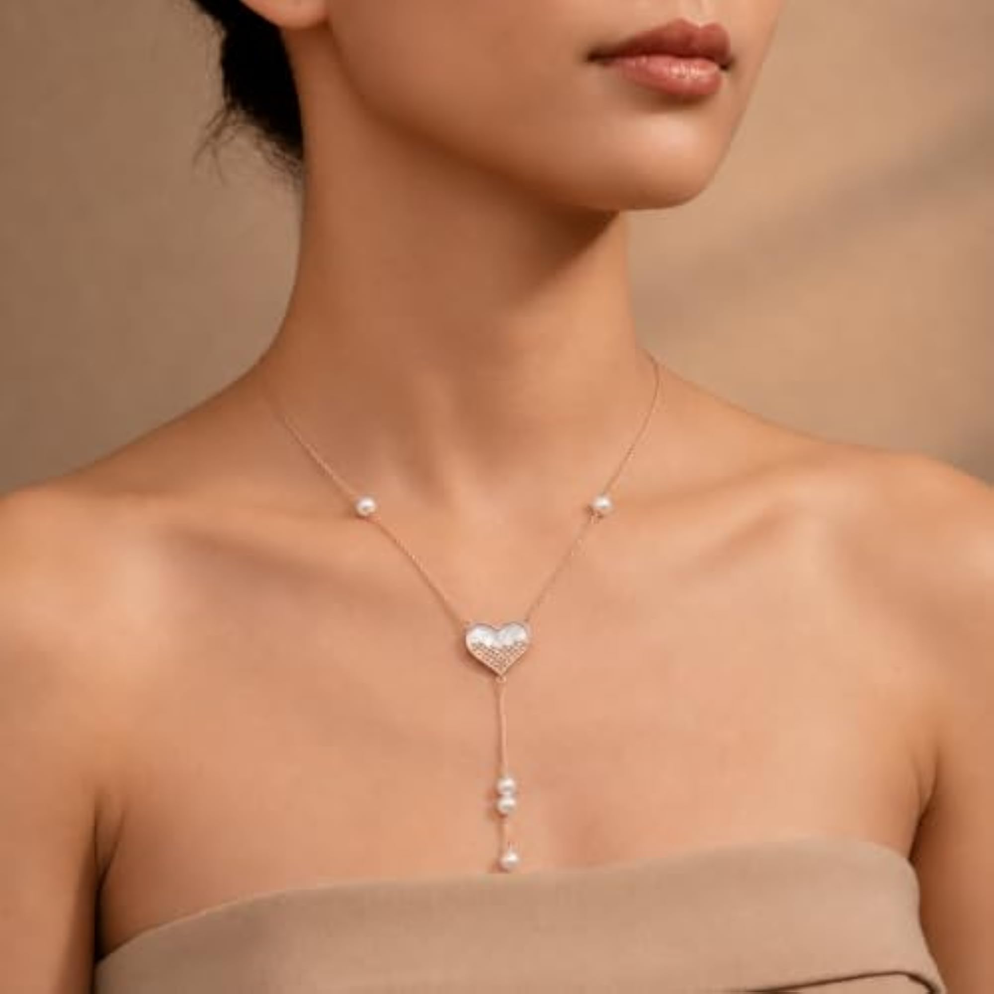 925 Sterling Silver Heart Pendant Necklace with Chain