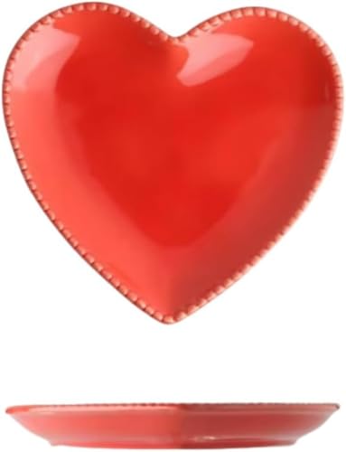 Zxyler 2個セット ハート型 セラミック皿 ハートプレート ハートボウル スナックボウル デザートプレート フルーツ皿 キッチンガジェット おしゃれ ギフト用