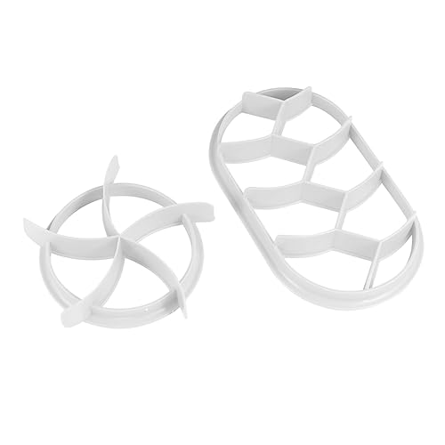 MUCKLILY 2Pcs Baking Press Mold Non Stick Pastry Cutters for Bread and Cake Round and Oval Styles Plastic Baking Tools for Home and Bakery