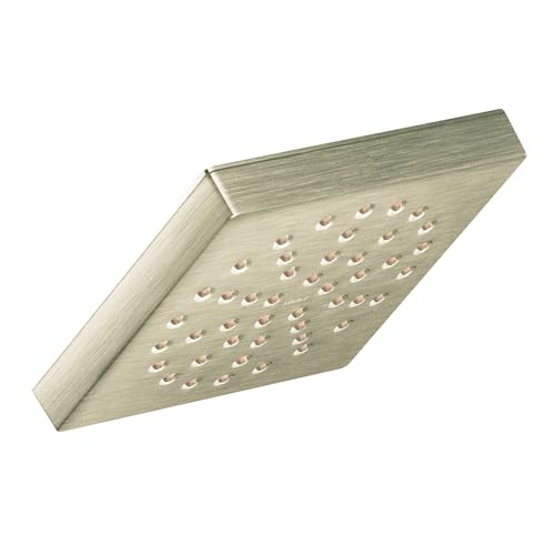 Moen S6340EP15BN Eco-Performance 90 Degree Single-Function Square Showerhead with Immersion Technology at 1.5 GPM Flow Rate, 6-Inch, Brushed Nickel