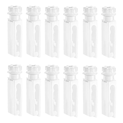 Warmhm 12 Sätze Vertikale Blindschaft Ersatz-Reparaturlaschen - Weiße Trägerclips Und Haken Für Lamellenvorhang Ersatzteile Zur Sicheren Befestigung Von Gardinenlamellen