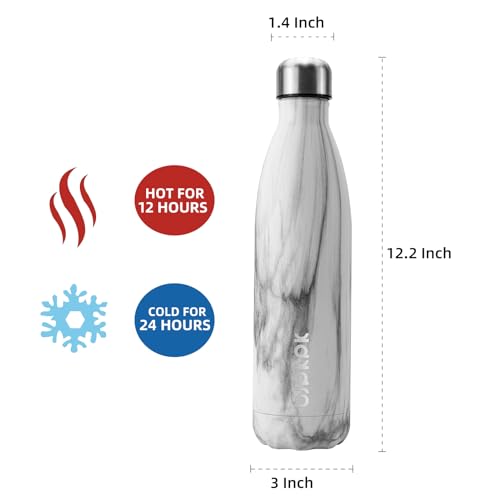 Image of BJPKPK 25oz Insulated Water Bottles Stainless Steel, Sports Water Bottles Keep Cold for 24 Hours and Hot for 12 Hours, BPA Free,White Birch