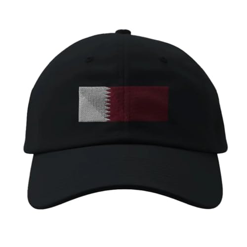 Casquette Qatar Noire avec drapeau brodé idéale pour vos sorties et matchs