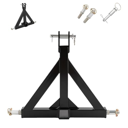 Heavy Duty Tow Hitch, 3 Point Trailer Drawbar with Hitch Pins, 2 Inch Receiver Adapter, Easy Installation for Tractors and Trailers