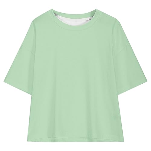 Oversized Shirts for Boys and Girls, Kids Fashion Solid Color Tops Short Sleeve Crewneck Basic T-Shirts3