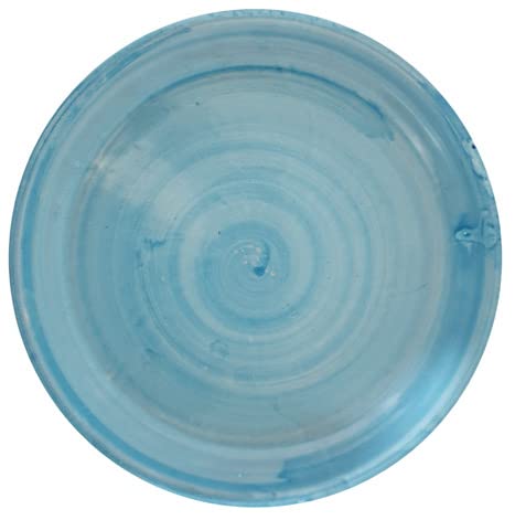 Ceramiche Angela Rinaldi -Sottovaso Piatto in Ceramica di Vietri dipinto a mano Maioliche Design Fioriera Terracotta Cache-pot (Diametro cm 19 altezza cm 2,7 kg 0,50, celeste)