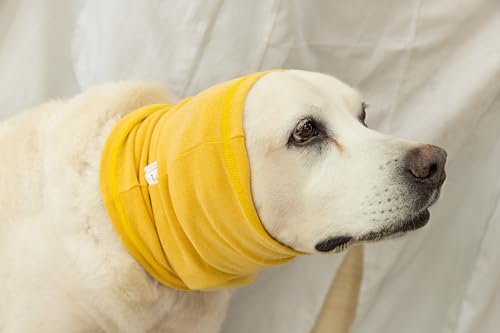 Image of Soothing Dog Ear Cover,Keep Calm Comfort Anti Anxiety Relief Surgery Recovery Head Cover for Dog Navy M
