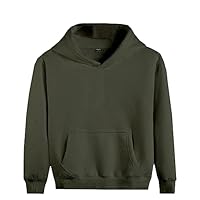 Vasego Boys Girls Plain Coloured Hoodie Jacket Kids Children Pockets Warm Hoody Hooded Sweatshirt Outerwear Tops UK (as8, age, 9_years, 11_years, regular, Army Green)