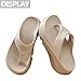BANGTEUO Womens Pillow Platform Solid Flip Flops Comfortable Lightweight Slip On Cloud Thick Sole Thong Slides For Daily Casual Beach Vacation Work Office Summer (Apricot,8.5)