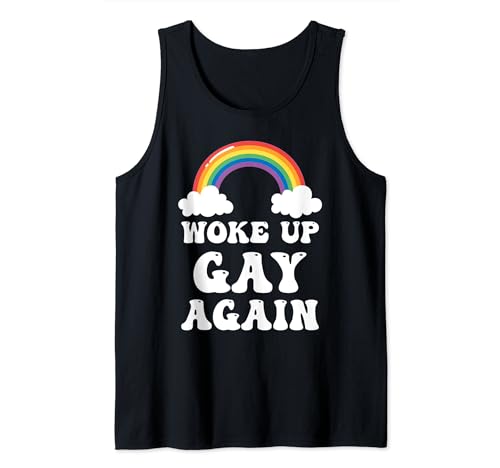 Rainbow Woke Up Gay Again CSD Funny Gay Pride Débardeur