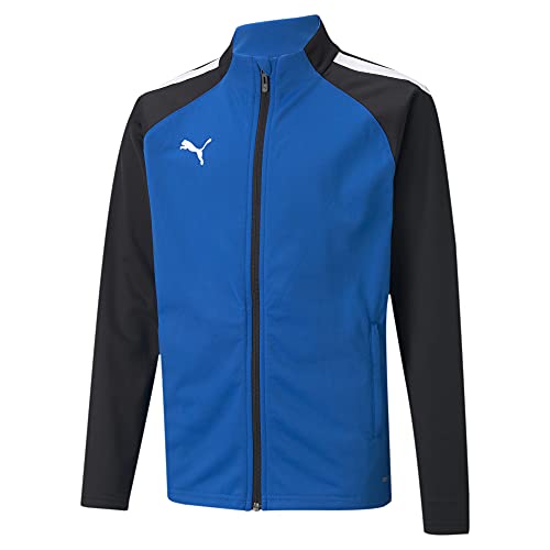 PUMA unisex child TeamLIGA Training Jacket, Electric Blue Lemonade-puma Black, Medium US