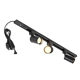 Hiiglxii Plug in Track Lighting with Power Cord, 3-Light GU10 Track Lighting Kit with Track Rail, Modern Kitchen LED Track Lighting Fixtures Ceiling Wall Spot Light, 13FT Plug Cord, Black (No Bulbs)