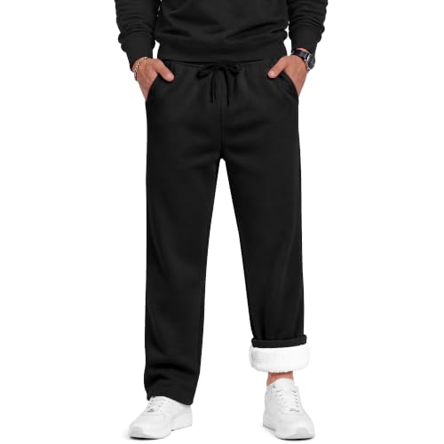 Stay Warm and Stylish with Men's Fleece Lined Sweatpants Featuring Convenient Pockets