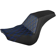 Step-Up Seat Driver Rider Passenger Seat Fit for Harley Softail Street Bob Standard FXBB Standard FXST 2018-2021Blue Stitching Seat