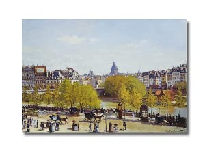 Quai du Louvre de Claude Monet déco salon grand tableau bois