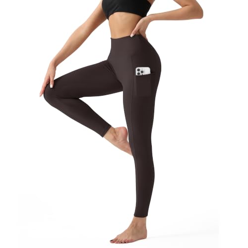 Image of YUDSUD High Waisted Leggings for Women with Pockets - Tummy Control Capris Yoga Pants for Workout Running Athletic Cycling
