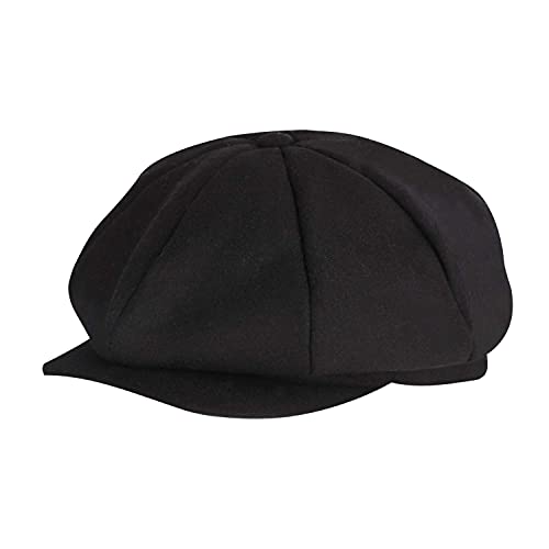 Men's Boy Newsboy Cap Gatsby Hat Wool Blend Newsboy Flat Cap French Cabbie Hat Vintage Beret Hat Fedora Paperboy Hat Cabbie Painter Cap Hats Driving Hunting Cap Golf Cap Hat New Year Black
