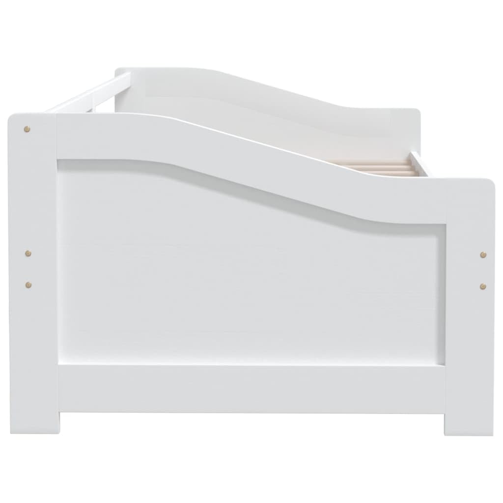 vidaXL Kiefernholz Massiv Tagesbett 3-Sitzer Sofa Bett Gästebett Schlafsofa Bettsofa Sofabett Holzbett Massivholzbett Bettgestell Weiß 90x200cm