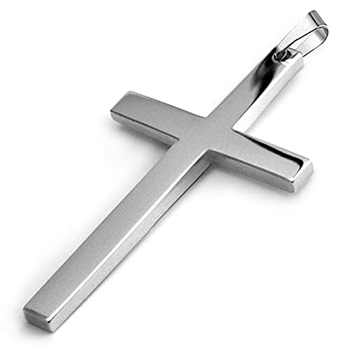 925 Sterling Silver Cross Simple Pendant Necklace for Men