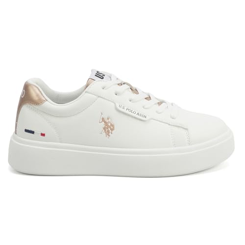 U.S. Polo Assn. Womens Pamela Low Top Sports Sneakers Polyurethane White 38 EU