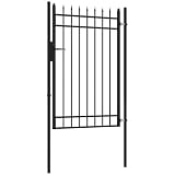 Outsunny Puerta de Jardín Acero Galvanizado Cerradura 107x204 cm Negro