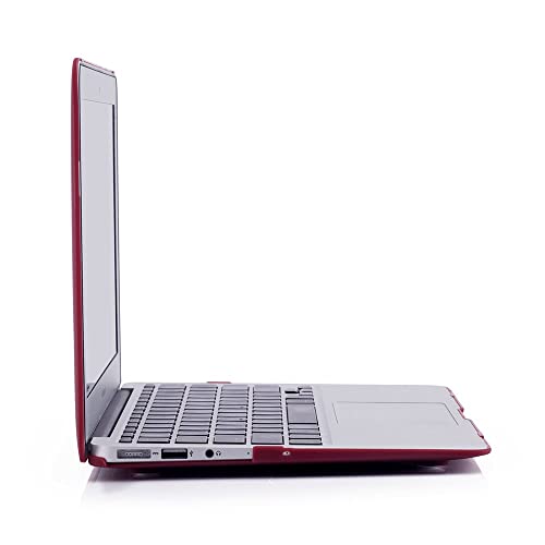 Ruban Case Compatible With Macbook Air 11 Inch Release (A1370/A1465) - Slim Snap On Hard Shell Protective Cover And Keyboard Cover For Macbook Air 11, Wine Red #TOP4