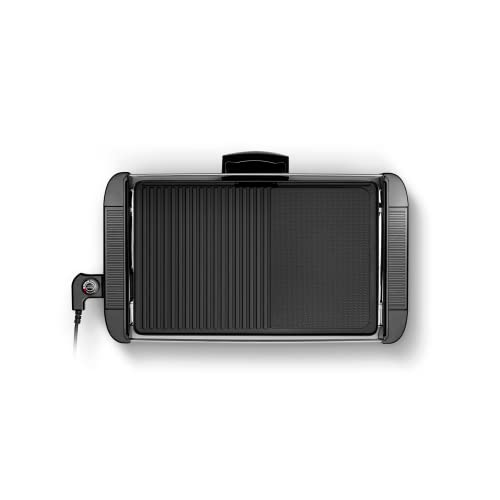 Plancha Grill Eléctrica 60X35 | Triple Capa Cerámica | Antiadherente Barbacoa | Doble Zona Salida de Grasas | Cocina Saludable | Feel Lagom - Imagen SEO Planchas Grill