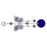 OFFIGAM Colgante Protección y de Ojo Malvado Azul de Pavo en Aleación, Artesanal Pulido para Decorar Dormitorio y Coche
