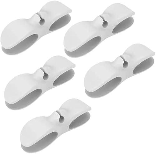 5Pcs Self-Adhesive Cord Organizer Clip - White