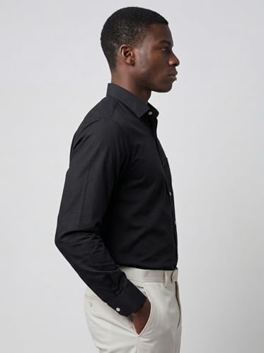 Image of INKAST Men's Cotton Blend Plain Formal Shirt | Full Sleeves Solid Shirts| Straight Regular Fit | Office and Regular Wear