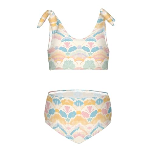 KLL Vintage Mandala Girls' Two Pieces Bikini Set Beach Swimsuit Swimming Suits Cute Shoulder Strap